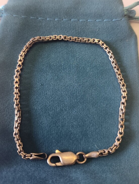Jewelry - Vintage Italy Sterling Silver Unique Style Box Chain Bracelet - 7 3/4 Inches